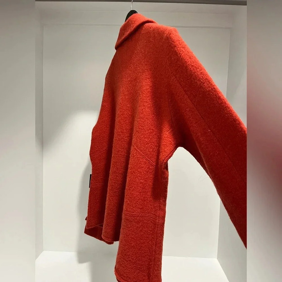 Willi Smith Orange 100% Wool Buttoned unlined blazer with floral appliqué large - Picture 4 of 11